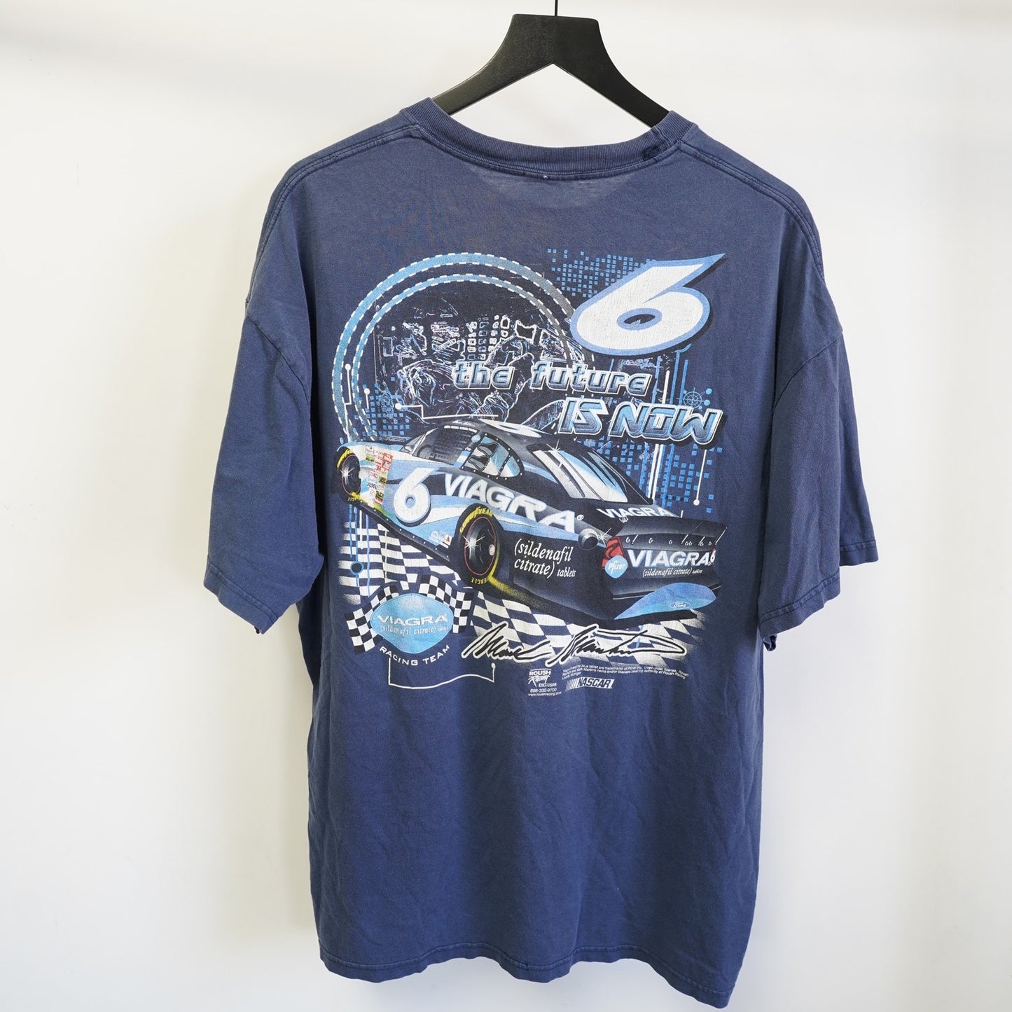 (XXL) Vintage Nascar Mark Martin Viagra Racing T-Shirt Men's 2XL Blue All Over Print