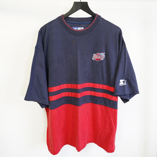 (XXL) Vintage Houston Rockets 90s Starter Sewn T-Shirt Men's XXL Blue Red Retro