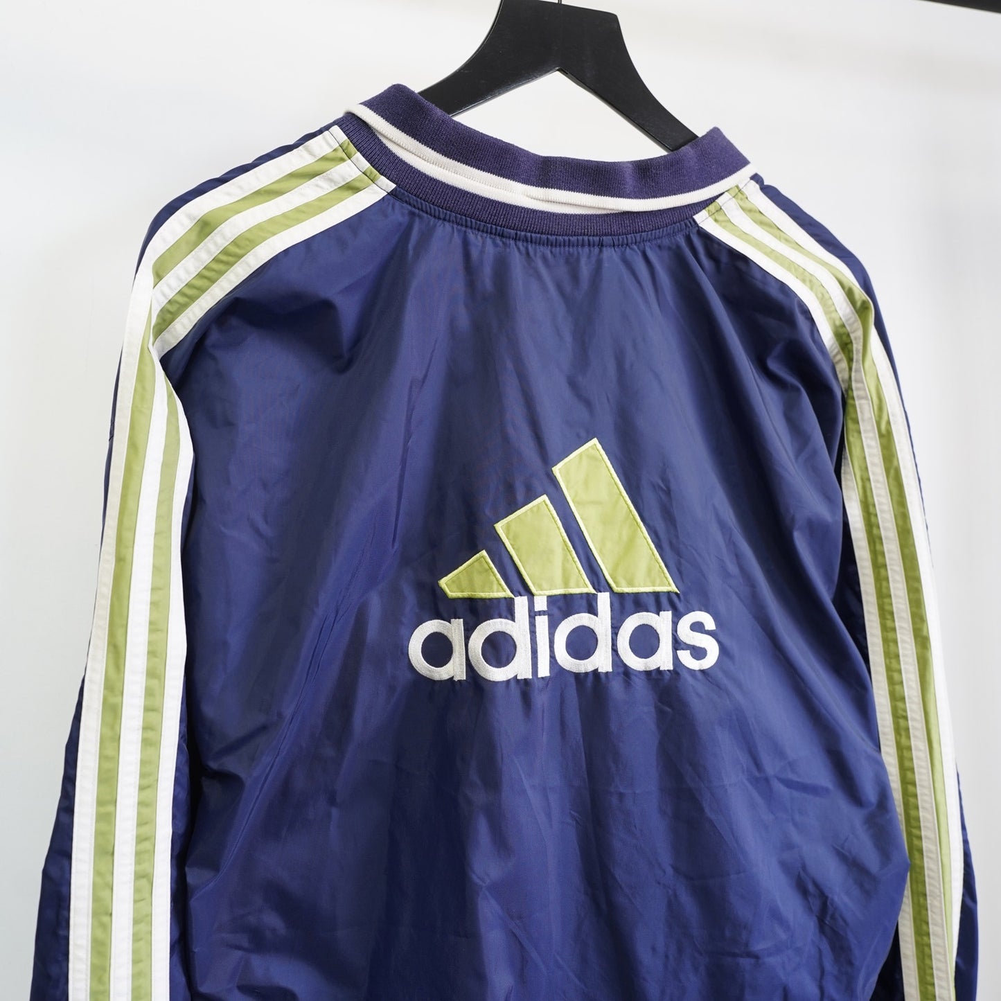 (L) Vintage Adidas Pullover Windbreaker 90s Retro Jacket Men's L Blue White Y2K