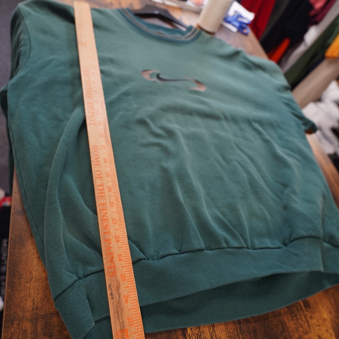 (XXL) Vintage Nike Center Swoosh Stitched Crewneck Sweatshirt Men's XXL Green 90s
