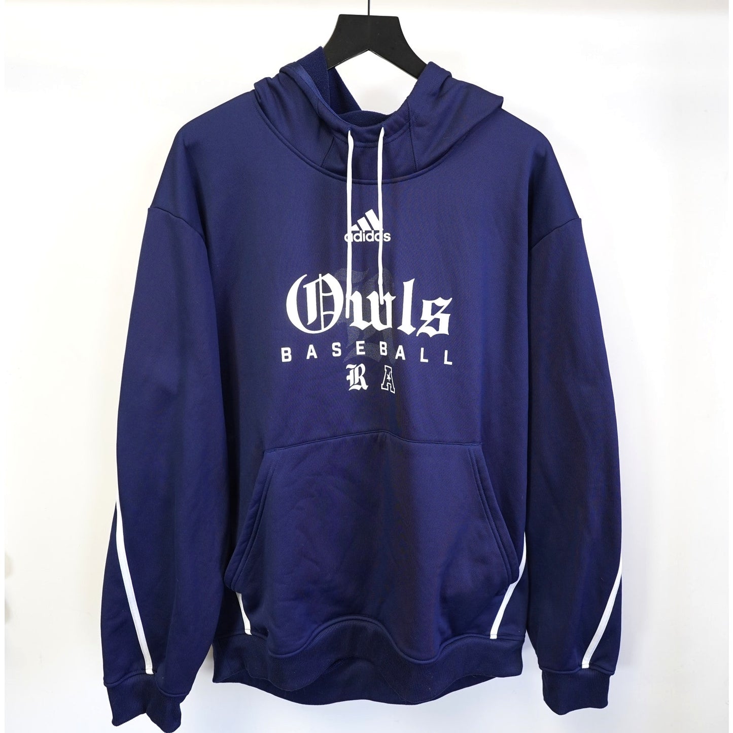 (XL) Rice University Owls Adidas Baseball Hoodie Men's XL Navy Blue White Collegiate