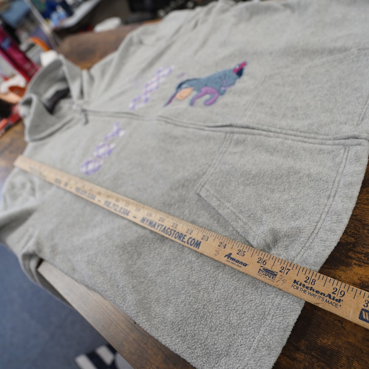 (Women's 3XL) Vintage Winnie the Pooh Eeyore Full Zip Hoodie Women's 3XL Embroidered Disney