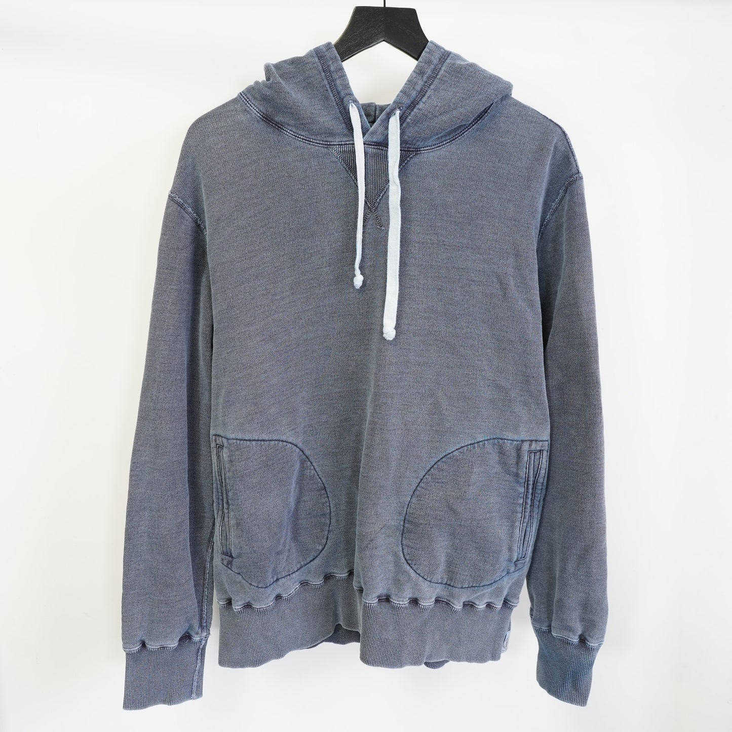 (L) Todd Snyder Heavy Cotton Popover Hoodie Men's L Stone Washed Blue Made in Canada
