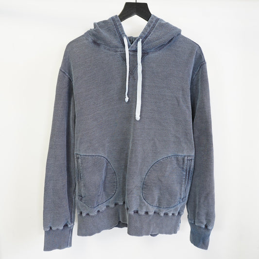 (L) Todd Snyder Heavy Cotton Popover Hoodie Men's L Stone Washed Blue Made in Canada