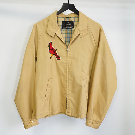 True Vintage St. Louis Cardinals Plaid Lined Coach Jacket Men's M Sz 42 Tan Sewn