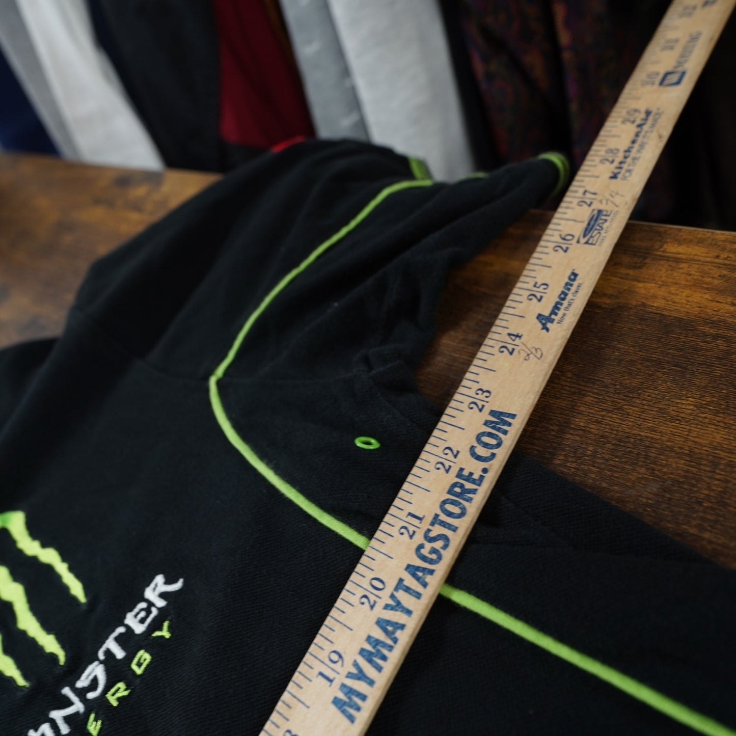 (XL) Vintage Monster Energy Y2k Tech3 Team Polo Shirt Embroidered Men's XL Black 2000