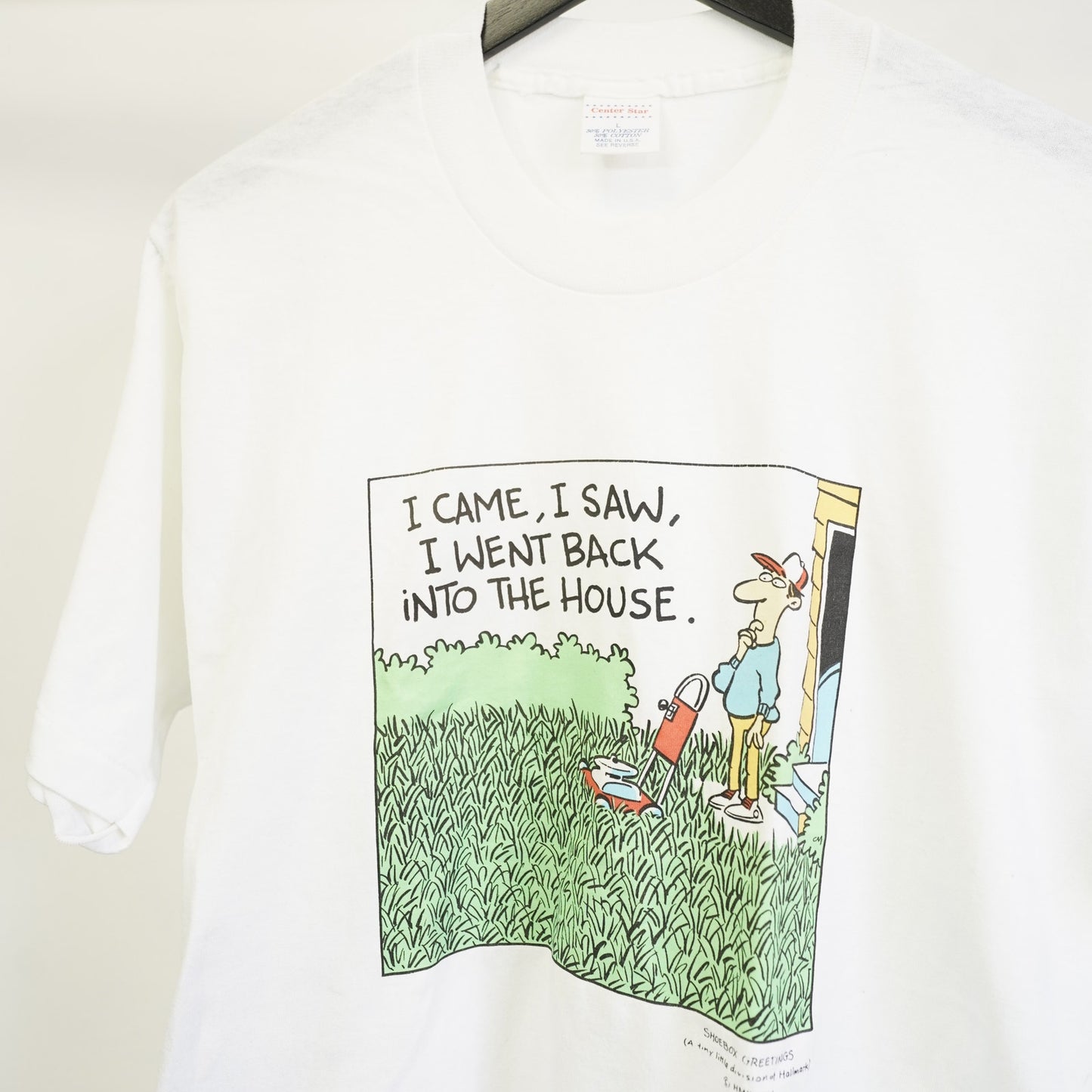 (L) Vintage 90s Gardening Farside Cartoon Comedy Funny T-Shirt Men's L Nature Humor