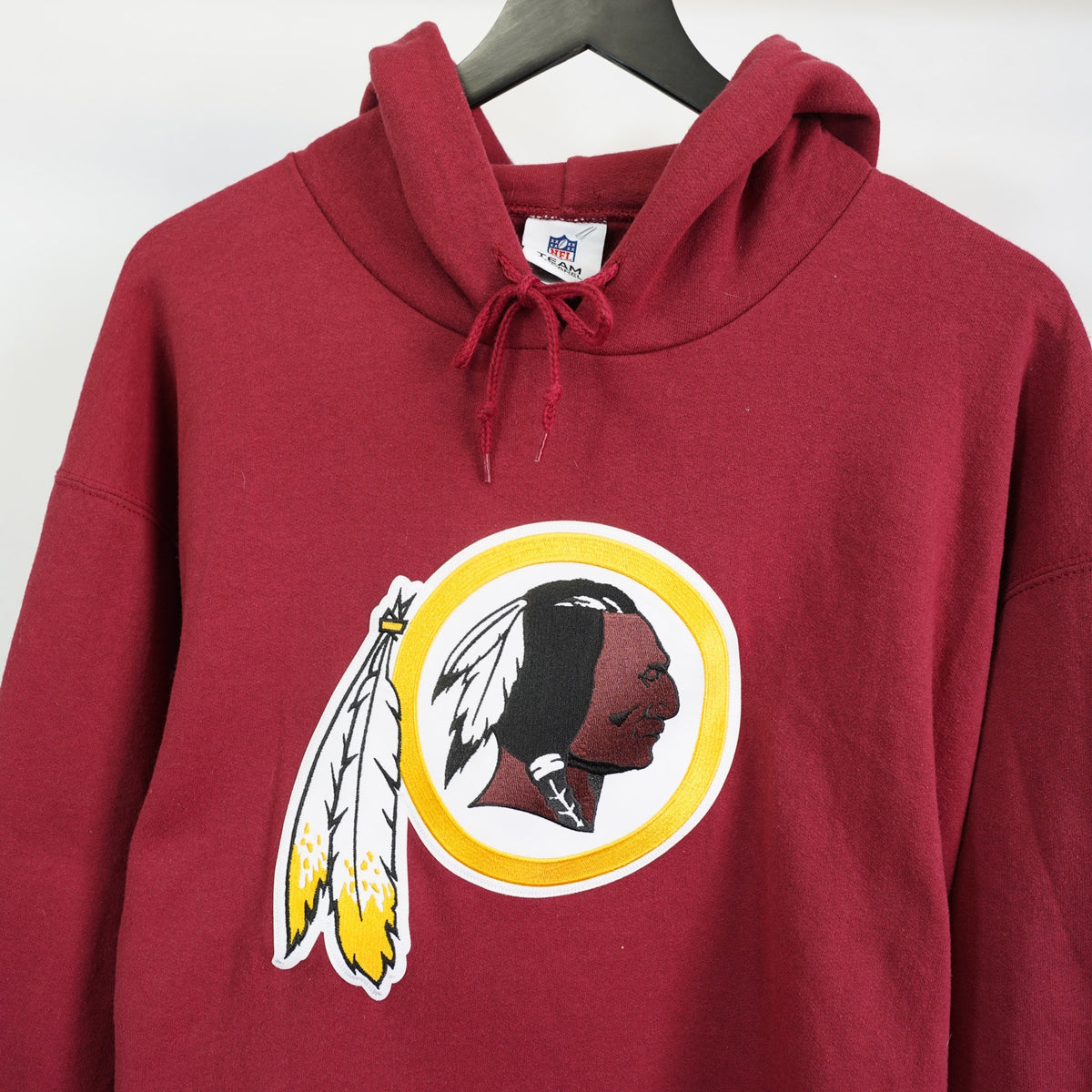 (L) Vintage Washington Redskins Embroidered Team NFL Hoodie Mens L Maroon Sewn Retro