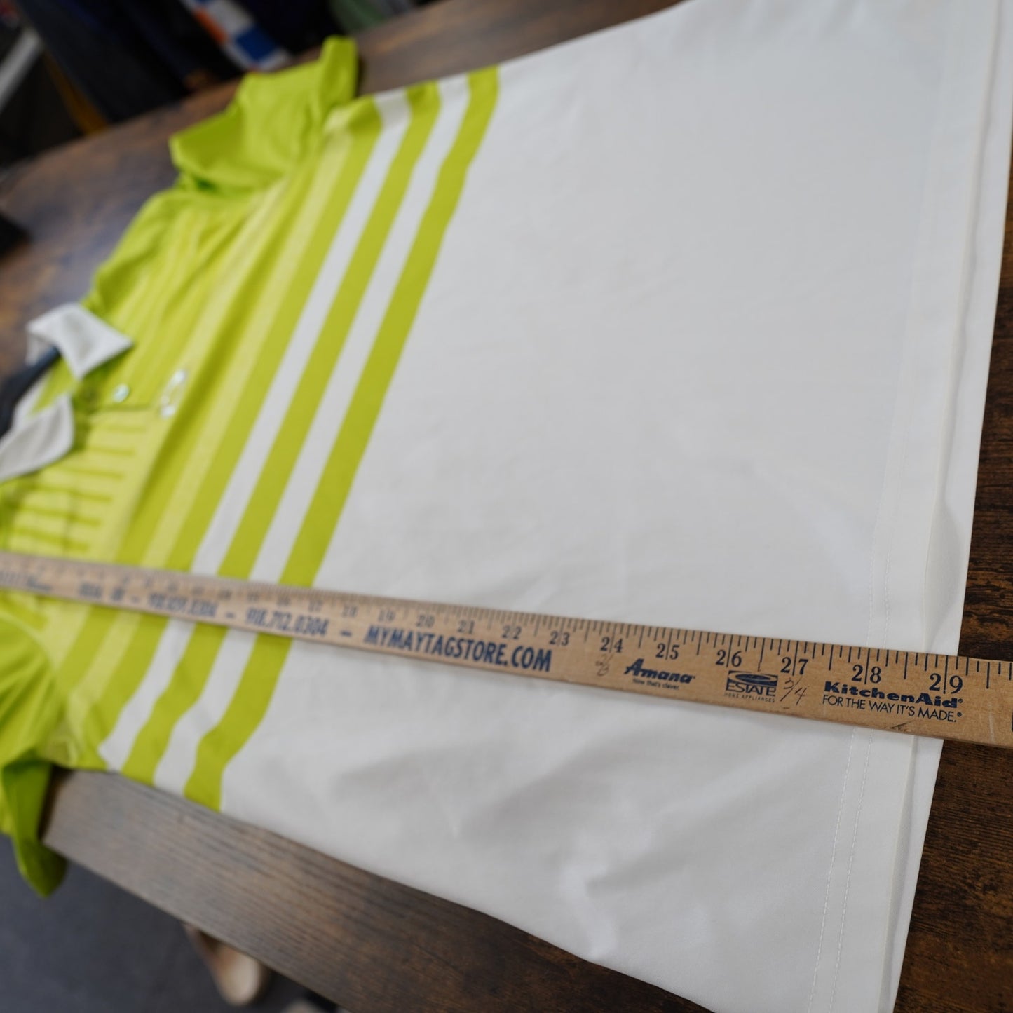 (M) Oakley Lime Green Striped Performance Golf Polo Shirt Men's M Tennis Preppy Tech