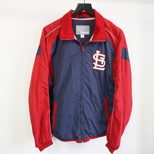 (M) Vintage St. Louis Cardinals Full-Zip Colorblock Windbreaker Jacket Men's M Red