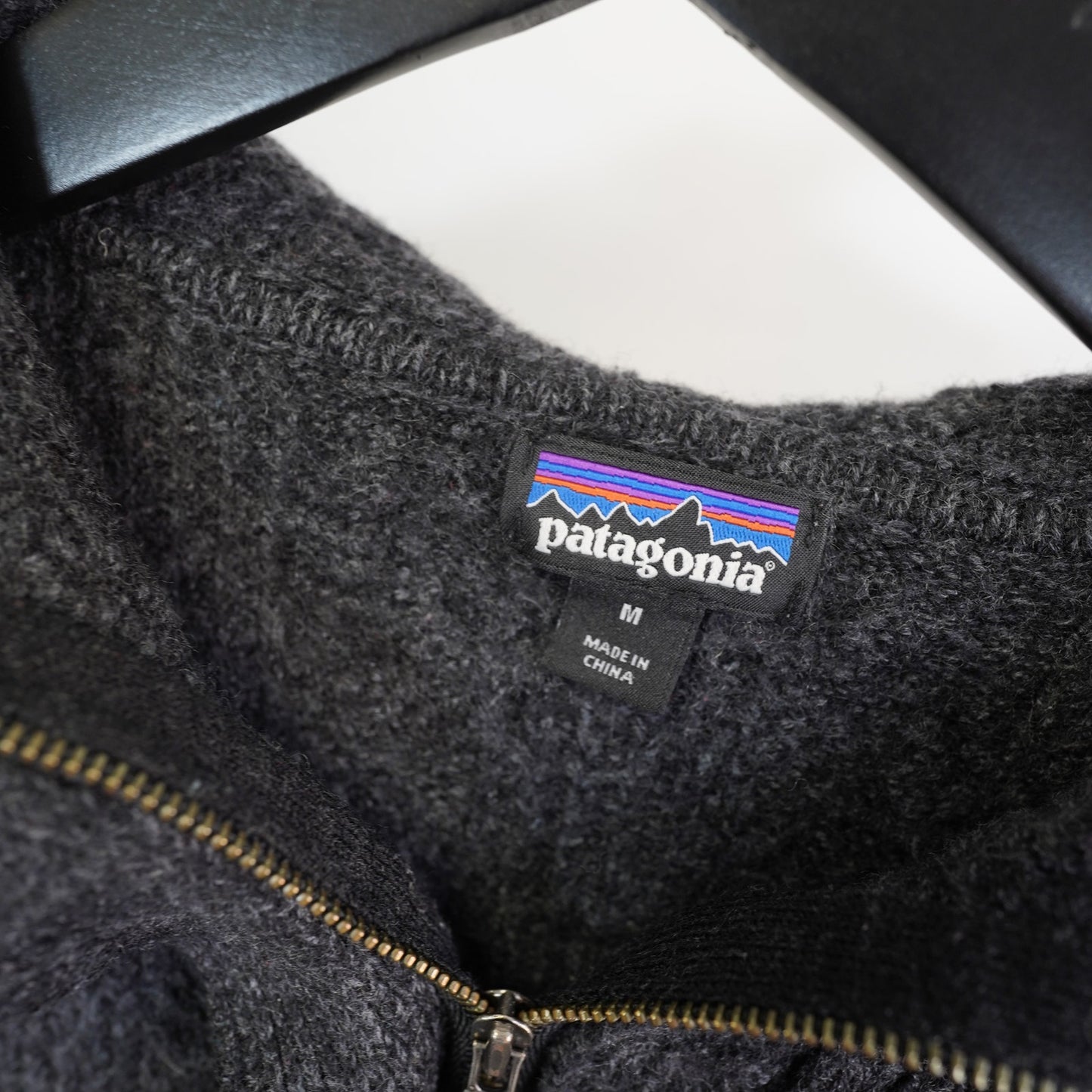(Women's M) Patagonia Women's Merino Wool Cable-Knit Full-Zip Hooded Coat Sz M Gray Cottage
