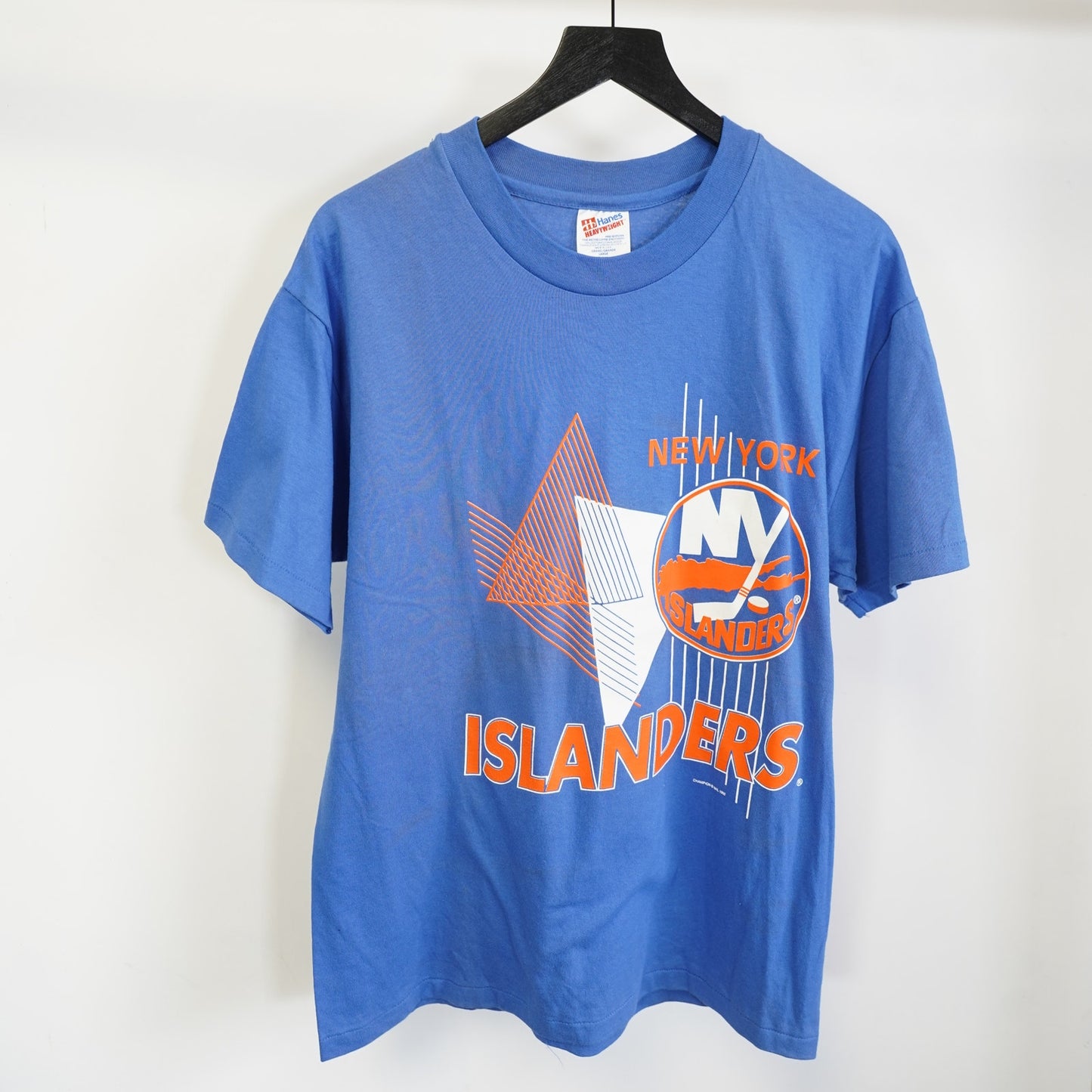 (L) Vintage New York Islanders 90s Single Stitch Hockey T-Shirt Men's L Blue Retro