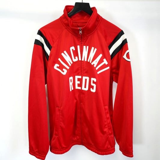 (L) Cincinatti Reds Stitched Baseball Full Zip Track Jacket Men's L Red MLB Retro