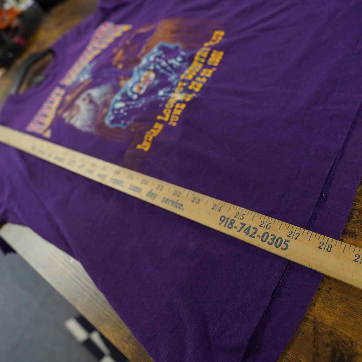 (L) Vintage Harley Davidson Motorcycles Indian Club Biker T-Shirt Men's L Purple 90s