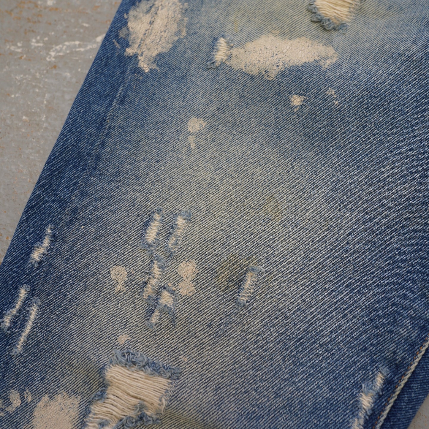 (34x32) Off-White Virgil Abloh Distressed Denim Blue Jeans Slim Fit Men's 34x32 Italian