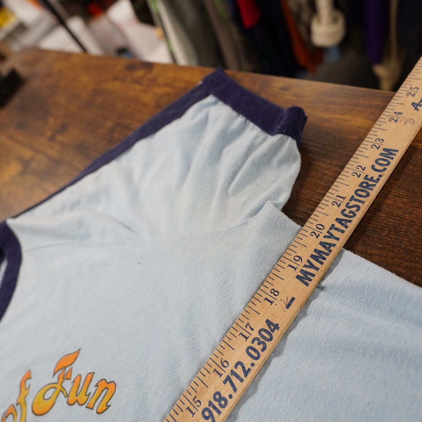 (L) True Vintage Orient Express Japanese 70s Ringer T-Shirt Mens L Single Stitch