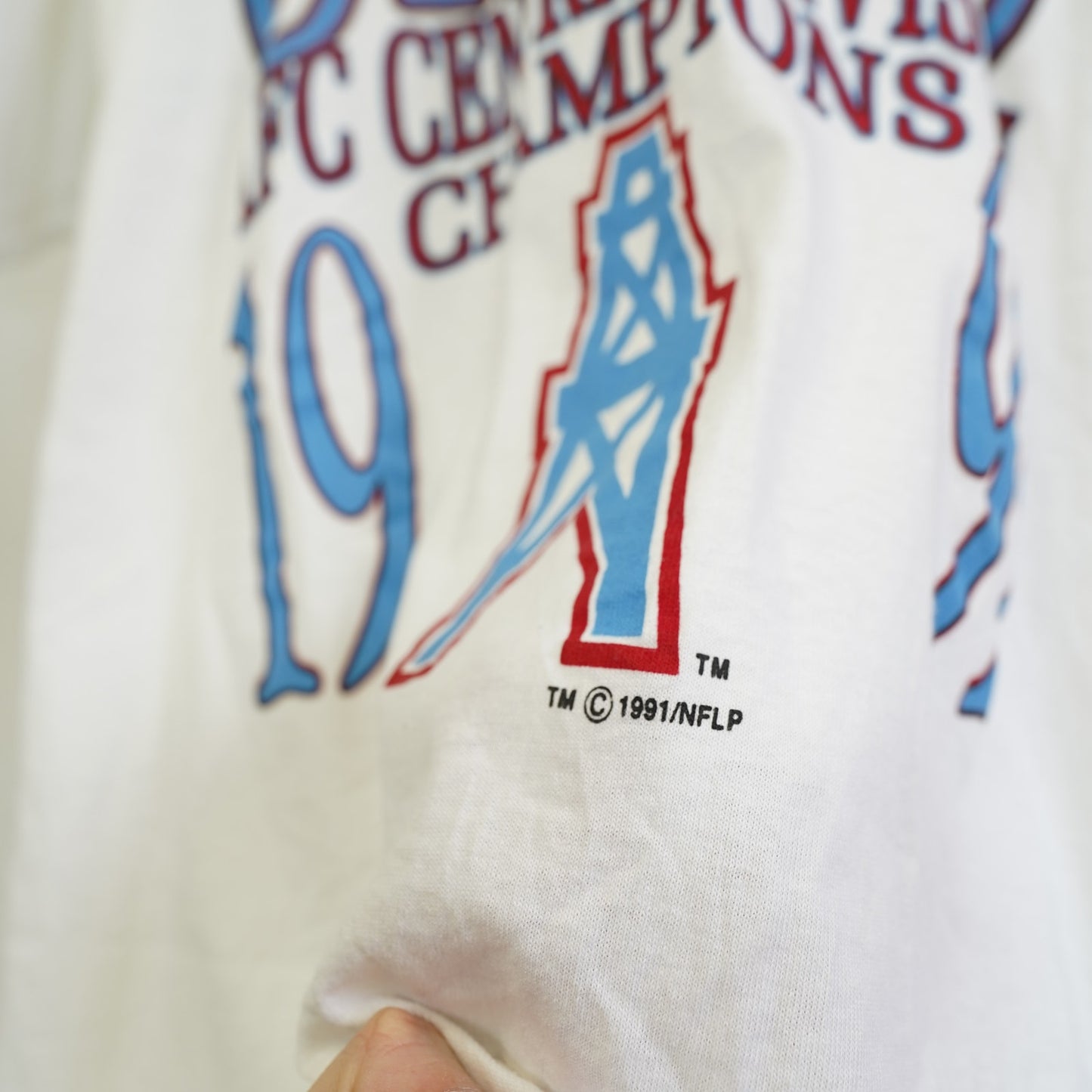 (XL) Vintage 90s Houston Oilers Single Stitch NFL Division Champs T-Shirt
