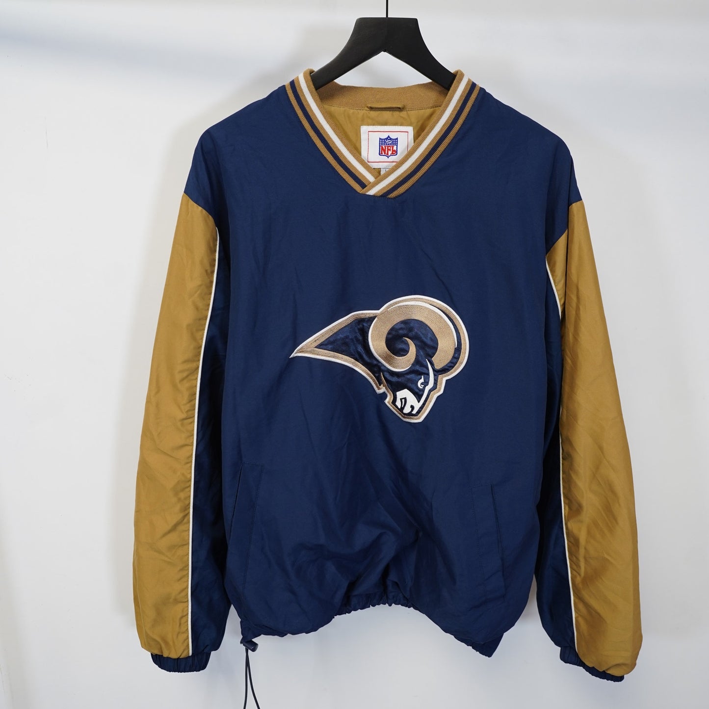 (L) Vintage St. Louis LA Rams Embroidered Windbreaker Pullover Jacket Men's L Blue