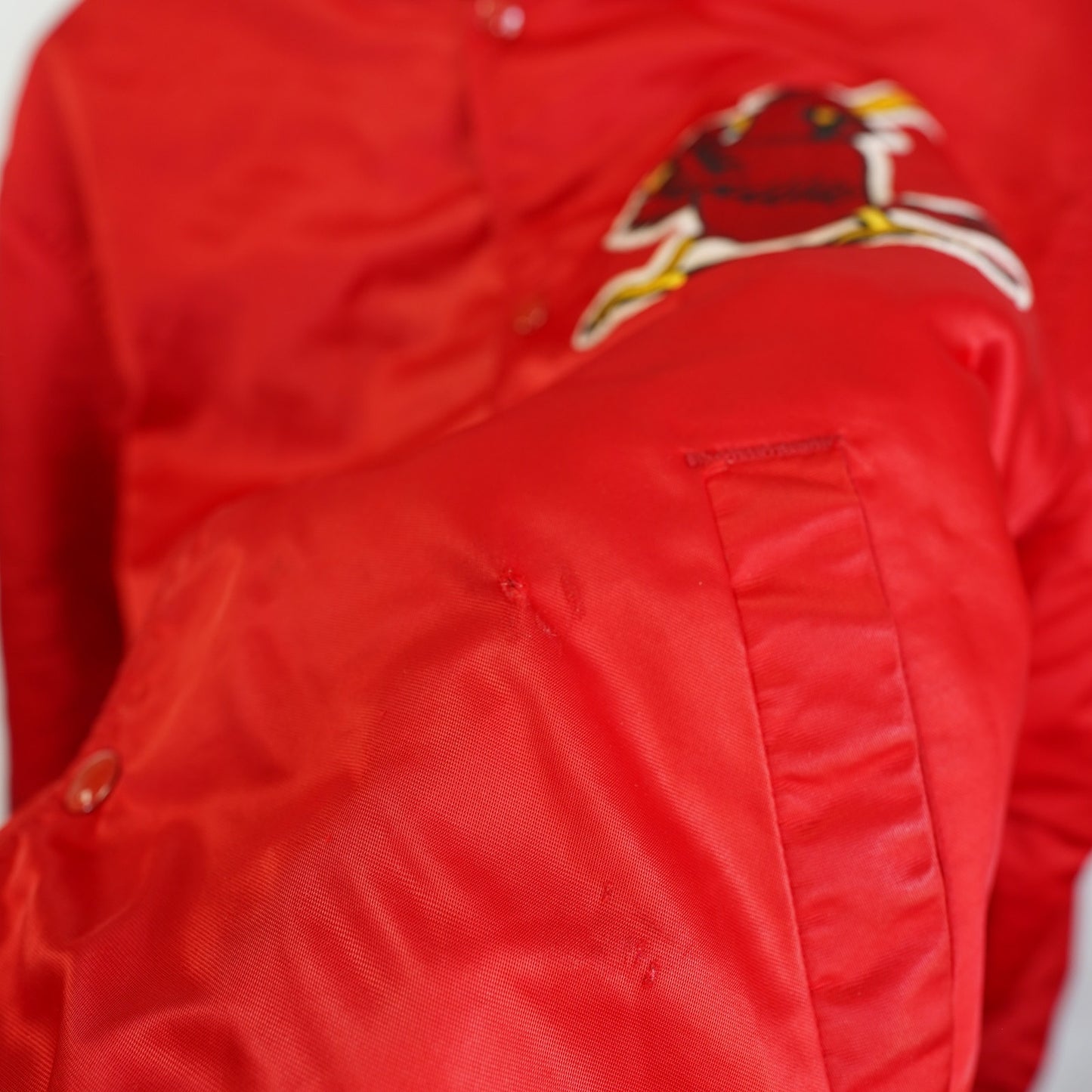 (L) Vintage St. Louis Cardinals Starter Satin Jacket Men's L red Embroidered 90s MLB