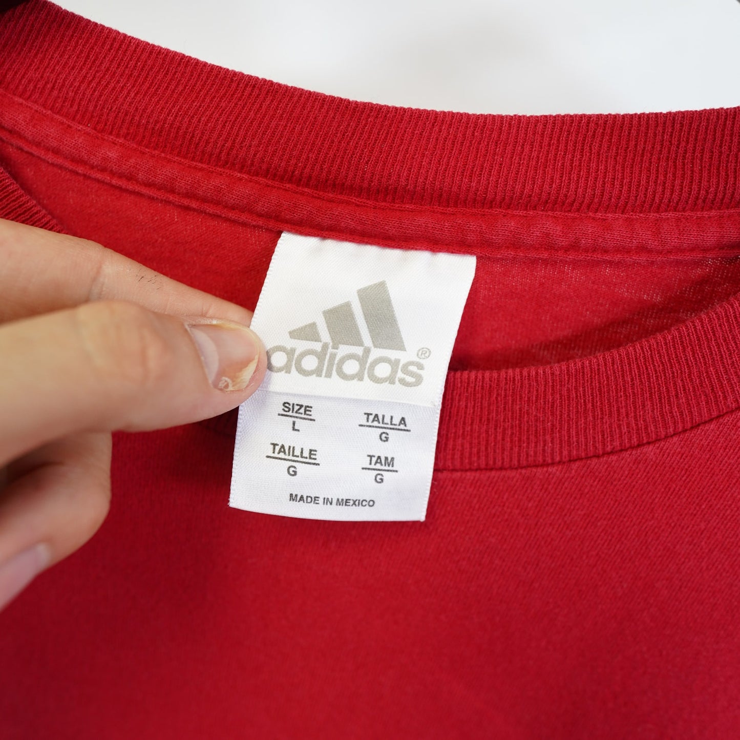 (L) Vintage Y2K Adidas Longsleeve T-Shirt Men's L Red 2000s Retro
