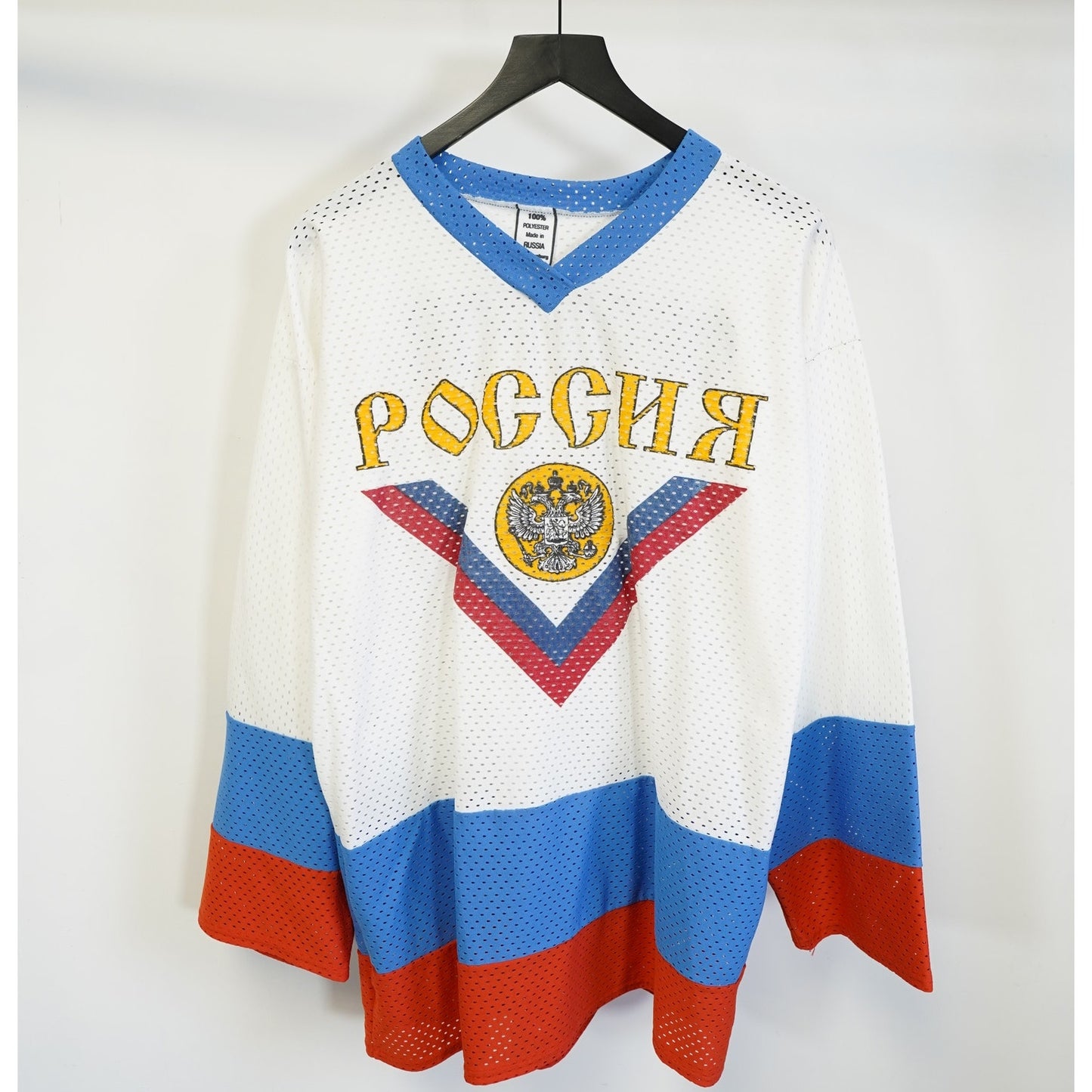 (M) Vintage Sergei Fedorov Russian National Hockey Jersey Men's M White 90s Eagle