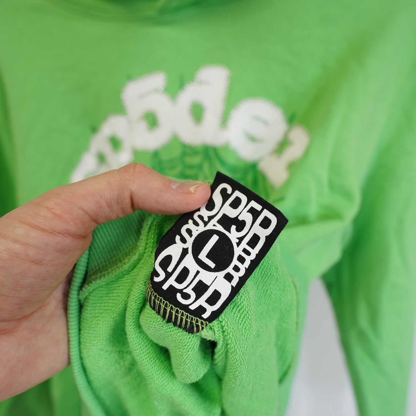 (Men's L) Sp5der Worldwide Web Lime Green Hoodie Slime Young Thug Sweatshirt