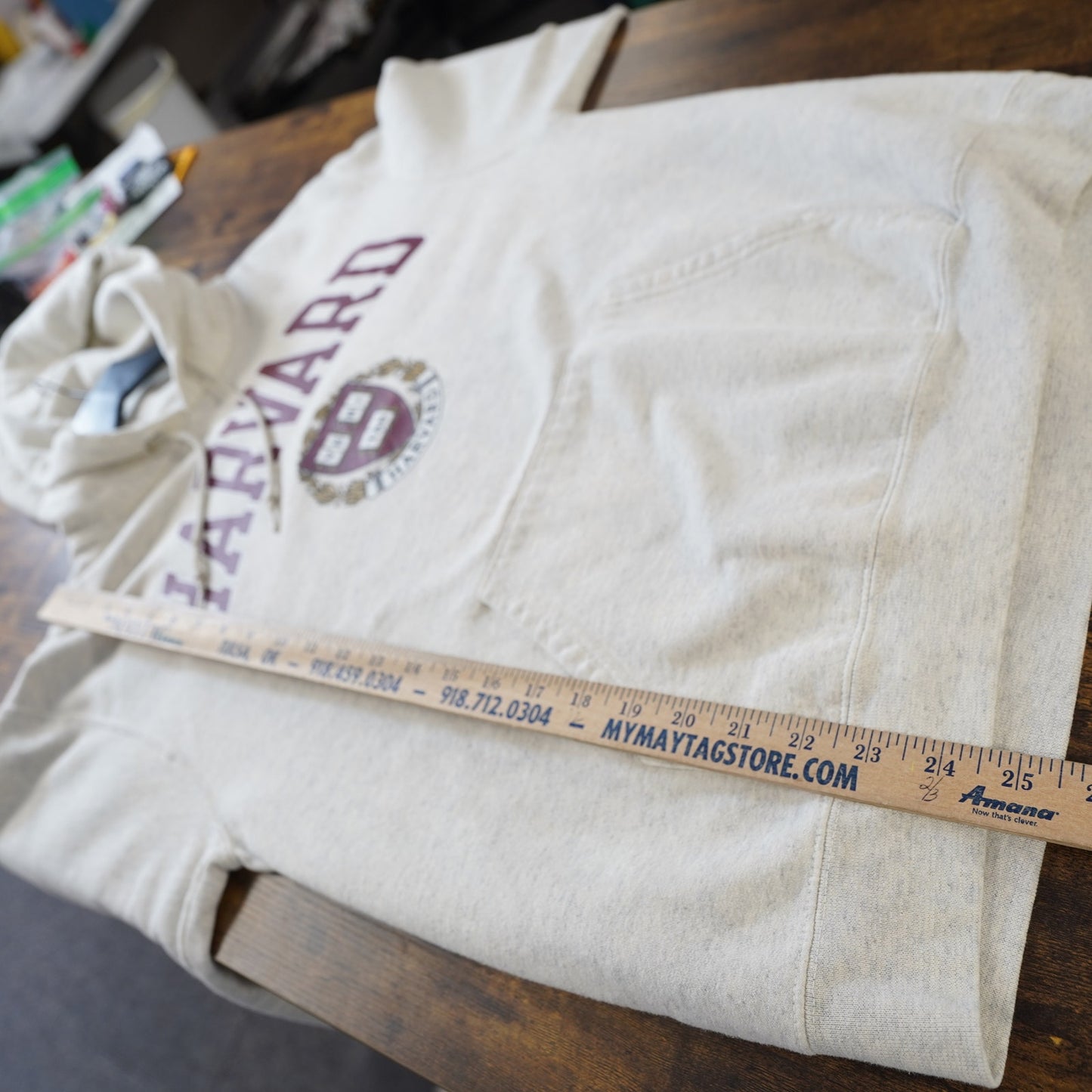 (M) Harvard University Champion Heather Gray Hoodie Men's M