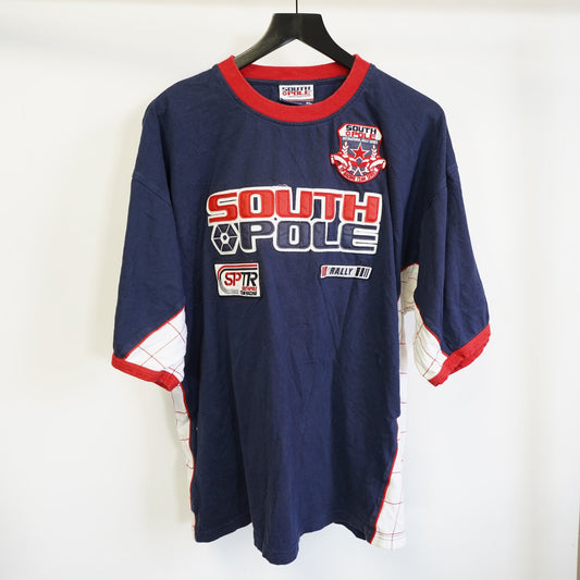 (XL) Vintage Southpole Y2K Embroidered T-Shirt Mens XL 2000s Hip Hop Streetwear Blue