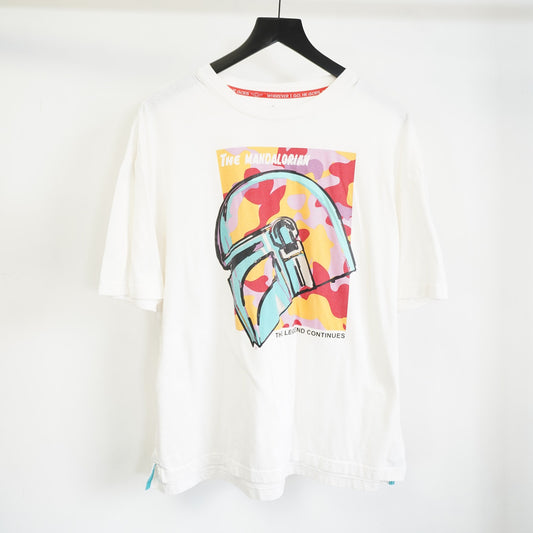 (L) Disney Parks The Mandalorian Star Wars Pop Art T-Shirt Size L White Grogu