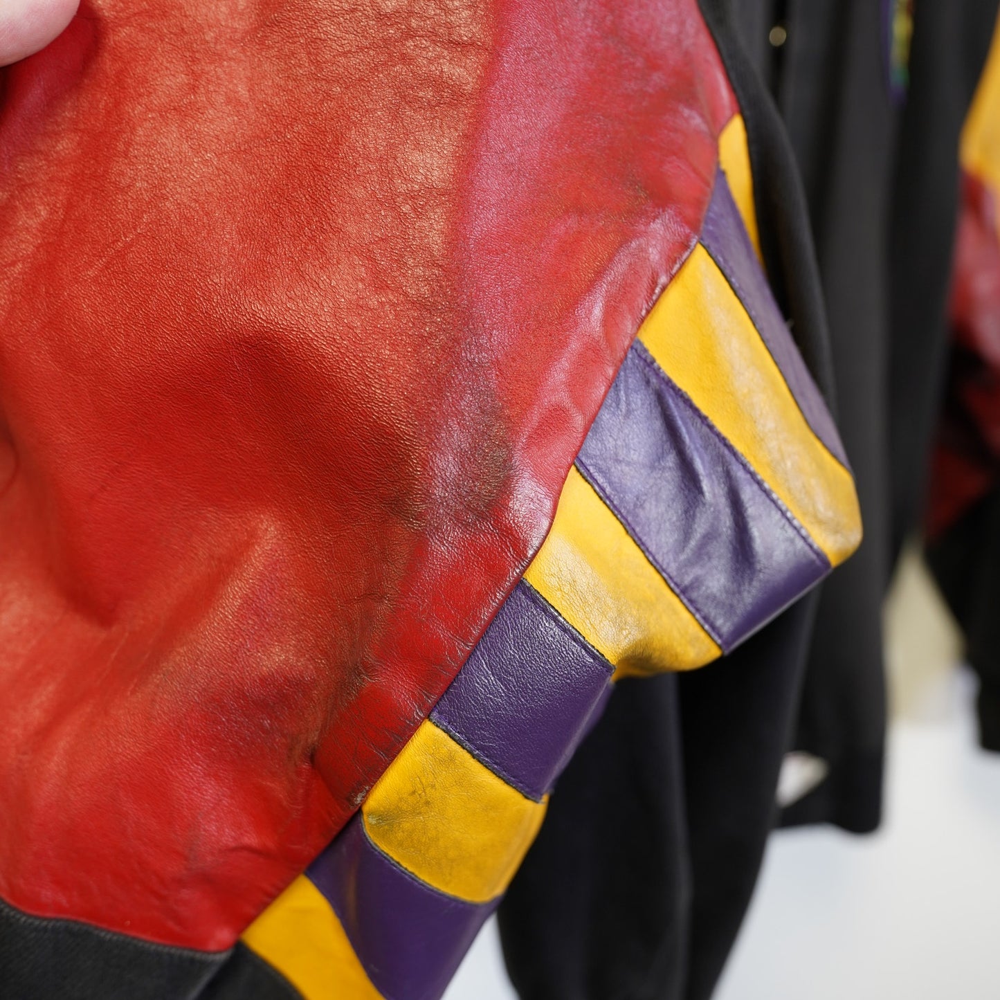 (M) Vtg 1992 Jeff Hamilton Looney Tunes Leather Canvas Jacket M 90s Rap Cartoon Art