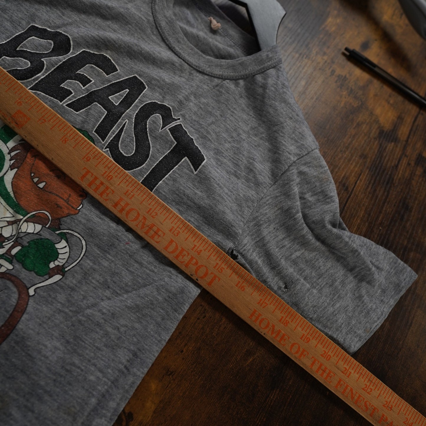(XS) True Vintage 1980 Beast Bicycle Single Stitch T-Shirt Unisex Gray Distressed
