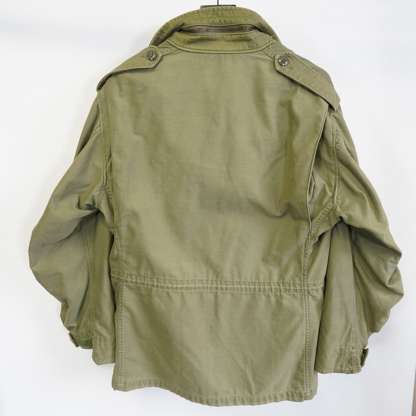 (L) Vintgae US Military M-65 Field Jacket Men's L Olive Green OG-107 Hooded Camo