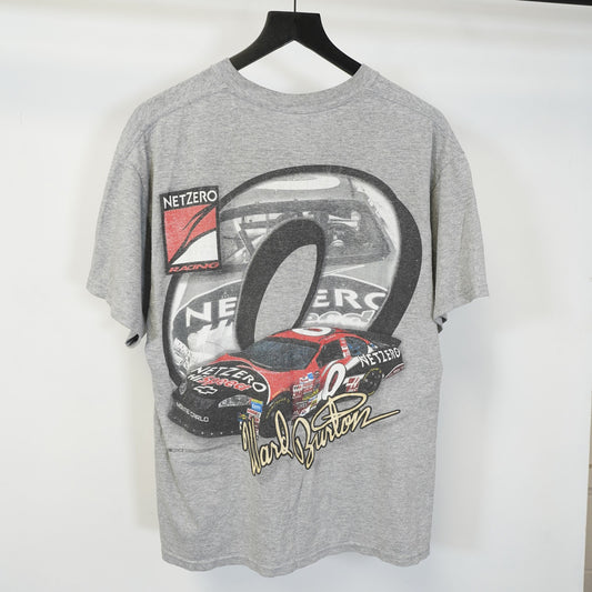 (L) Vintage Netzero Software Racing Nascar T-Shirt Men's L Gray Ward Burton