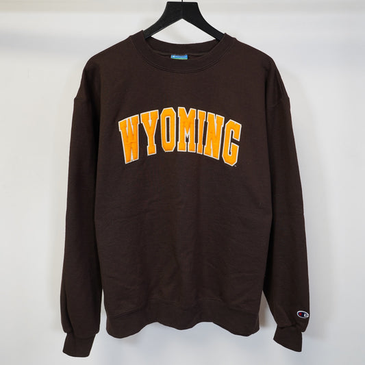(XL) Wyoming Cowboys Champion Eco Embroidered  Sweatshirt Men's XL Brown Crewneck