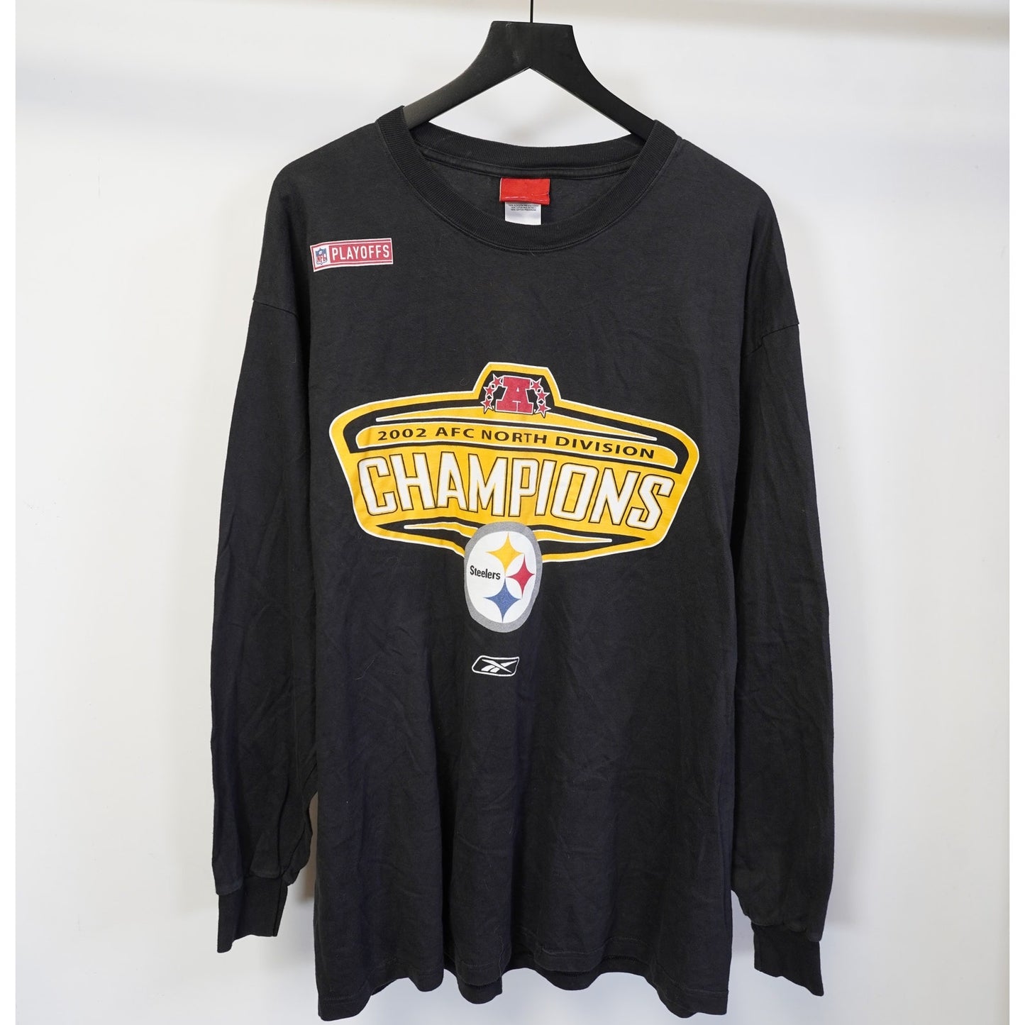(L) Vintage Pittsburg Steelers Reebok 2002 Long Sleeve T-Shirt Men's L Black NFL Y2K