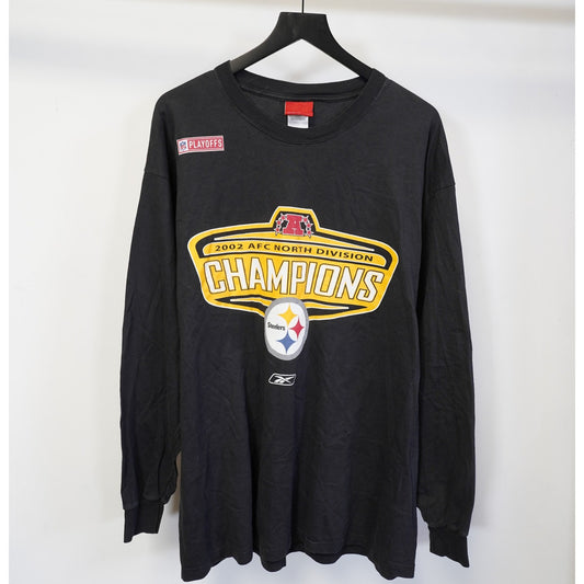 (L) Vintage Pittsburg Steelers Reebok 2002 Long Sleeve T-Shirt Men's L Black NFL Y2K