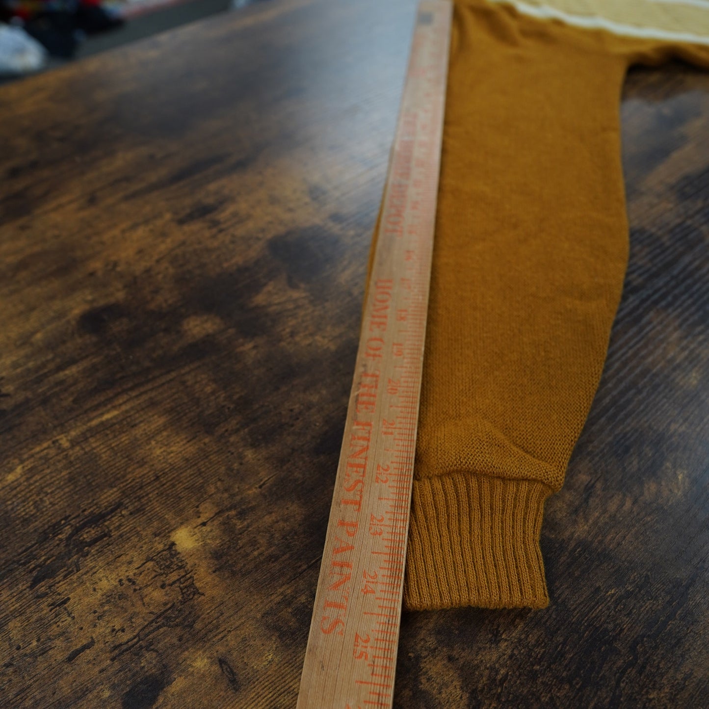 (L) True Vintage 1960s-70s Sears Sportswear Yellow Knit Striped Cardigan Men's L Sweater