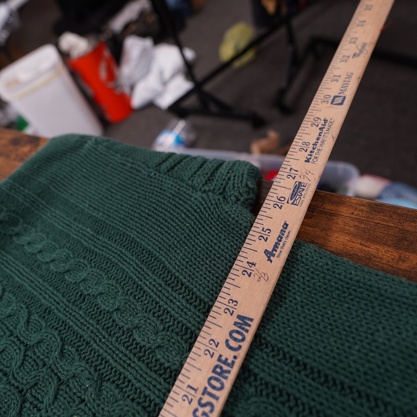 (L) Vintage Bowen & Wright Cable Knit Fisherman's Sweater Men's L Green Cottage