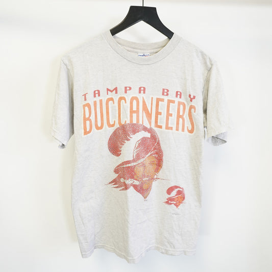 (M) Vintage Tampa Bay Buccaneers 90s True Fan T-Shirt Men's M Heather Gray NFL Retro