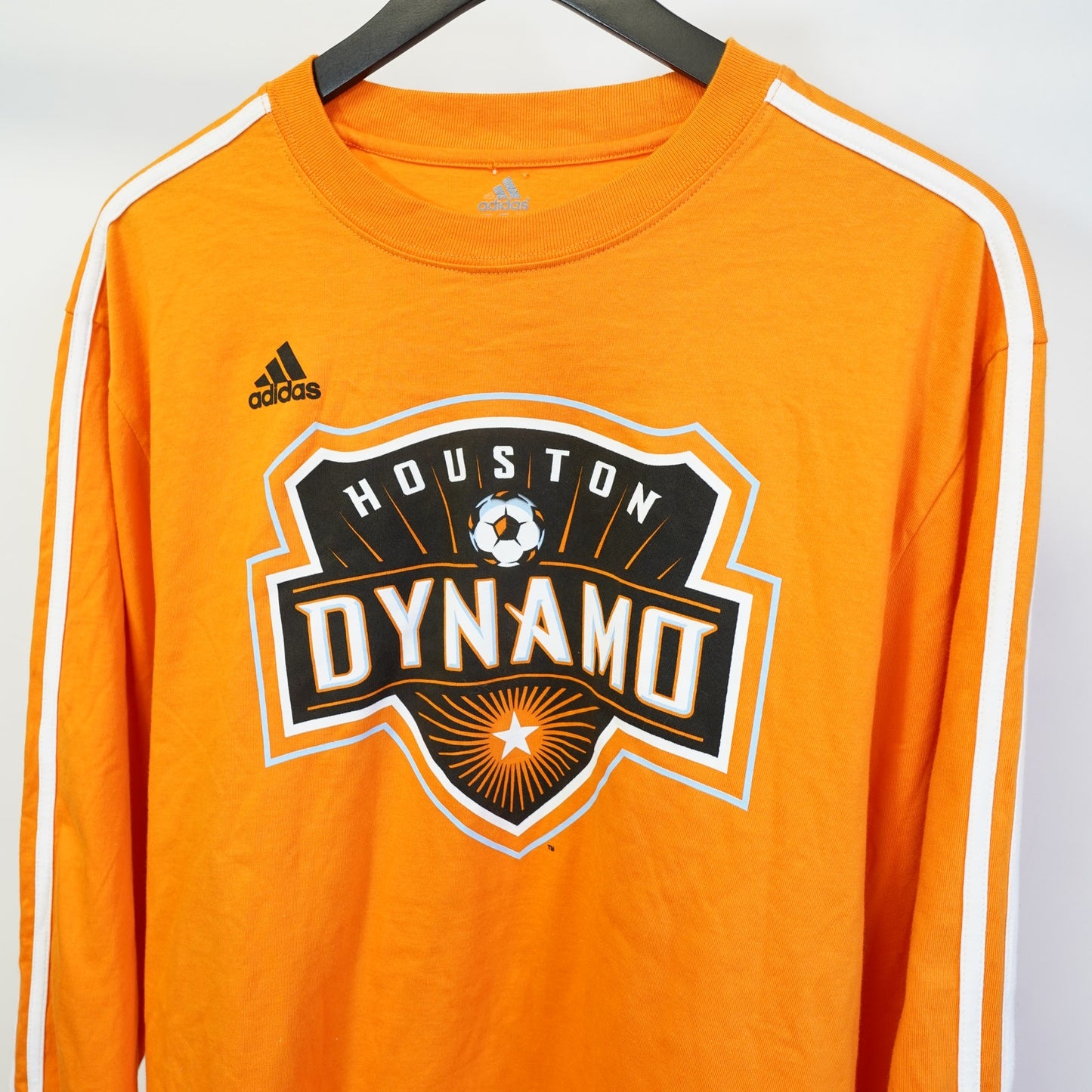 (L) Vintage Adidas Houston Dynamo Adidas LS Soccer T-Shirt Men's L Orange MLS Futbol