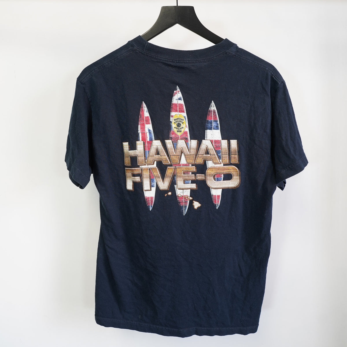 (M) Hawaii Five-O Y2K TV Show Promotional Surf T-Shirt Men's M Blue 2000s Retro