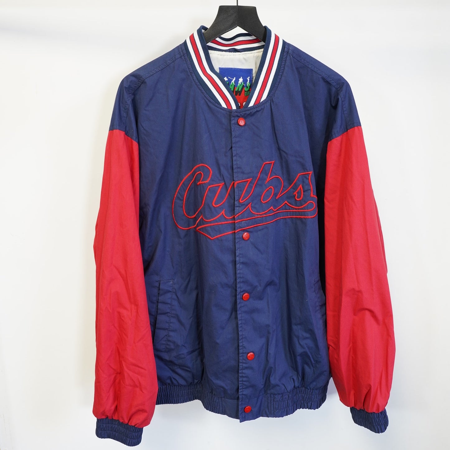 (XL) Vintage Chicago Cubs Fans Gear Stitched Varsity Jacket Men's XL Blue Windbreaker