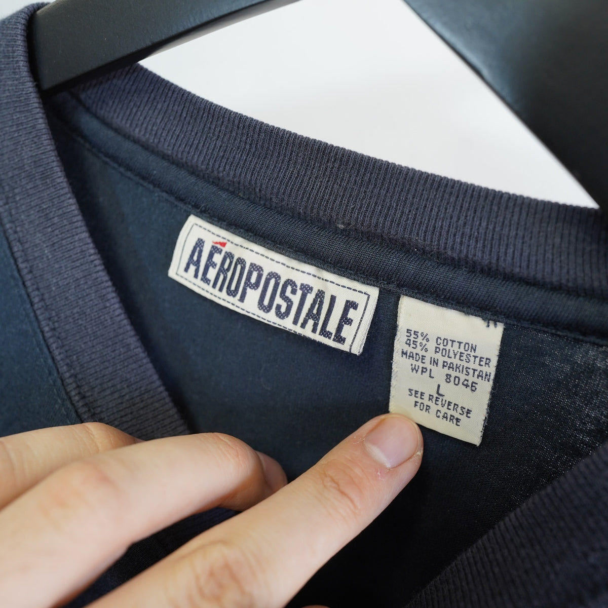 (L) Vintage Aeropostale Y2K Long Sleeve T-Shirt Jersey Men's L Blue Utility 2000s