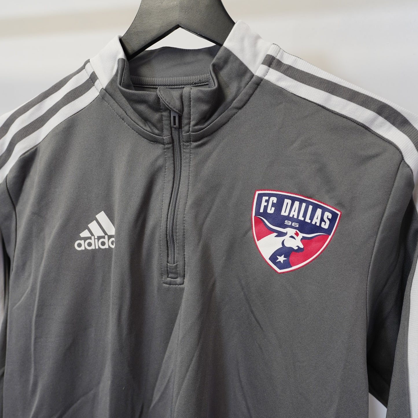(M) Adidas FC Dallas Soccer Warm Up Track Jacket Men's M Gray MLS Prime Green Futbol