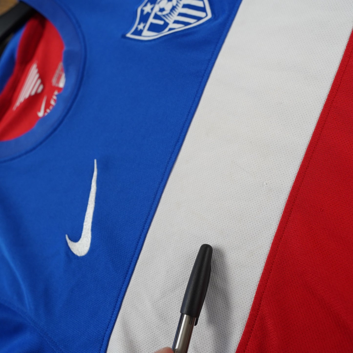 (S) Nike USMNT 2014 World Cup Away Soccer Jersey "Bomb Pop" Men's S Red Blue