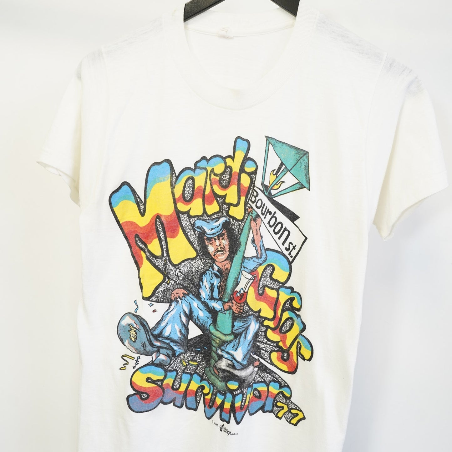 (XS) True Vintage 1970s Mardi Gras Single Stitch T-Shirt Men's XS-S New Orleans