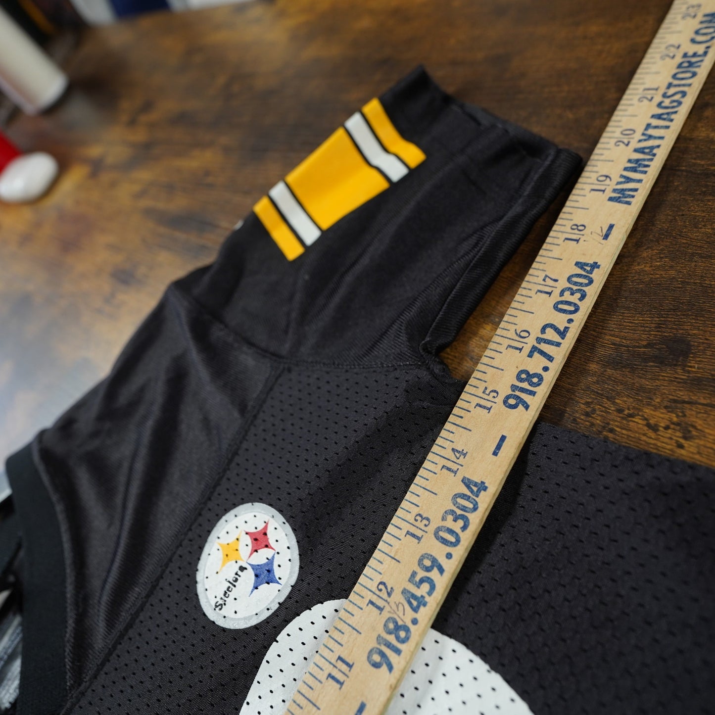 (Youth S) Pittsburg Steelers Troy Polamalu Football Jersey Boys Size S Black Youth Kids