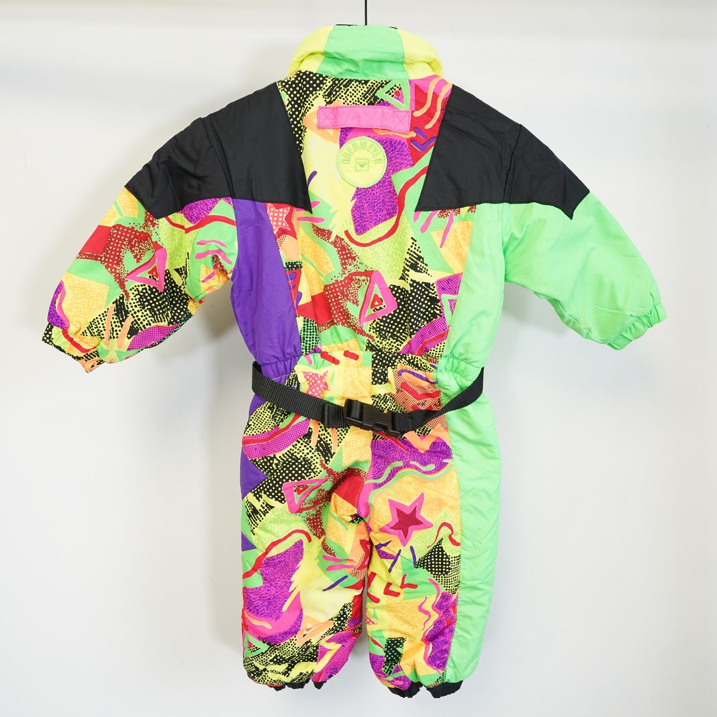 (3T) Vintage 90s Obermeyer Ski Suit Kids Sz. 3T Snowsuit All Over Print Geometric