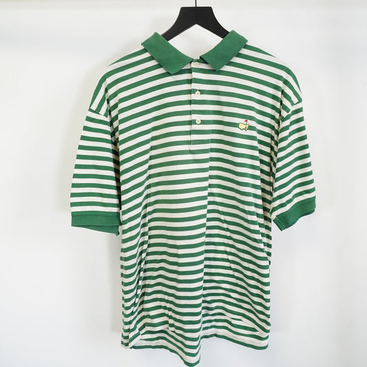(XL) Vintage Masters Collection Stripe Golf Performance Polo Shirt Men's XL 90s Green