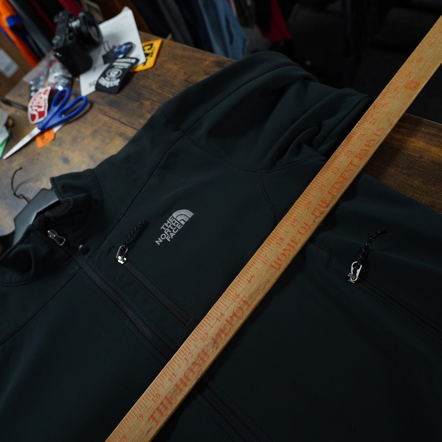 (M) The North Face Jacket Apex Bionic Jacket Mens Sz M Soft Shell Fleece Lined Black